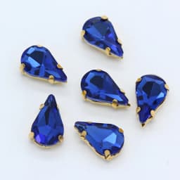5x8mm 6x10mm 8x13mm 24-Colors Sew on Flat Water Drops Teardrop Crystal Rhinestones With Gold Claw Button Wedding Dress Bags Diy