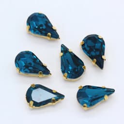5x8mm 6x10mm 8x13mm 24-Colors Sew on Flat Water Drops Teardrop Crystal Rhinestones With Gold Claw Button Wedding Dress Bags Diy