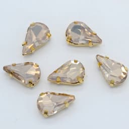 5x8mm 6x10mm 8x13mm 24-Colors Sew on Flat Water Drops Teardrop Crystal Rhinestones With Gold Claw Button Wedding Dress Bags Diy