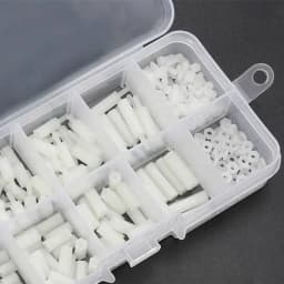 200Pcs/set M2 M2.5 M3 M4 Black/White Hex Nylon Standoff Spacer Column Flat Head Nylon Plastic Spacing Screws Nuts