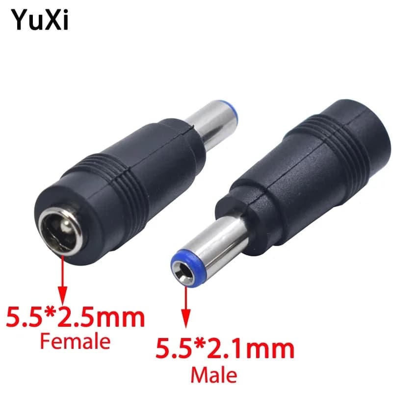 1pcs 5.5*2.5 / 2.1 Mm Female to 5.5*2.1 / 2.5 Mm Male DC Power Connector Adapter Laptop 5.5*2.1 to 5.5*2.5 Charging Converter