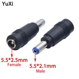 1pcs 5.5*2.5 / 2.1 Mm Female to 5.5*2.1 / 2.5 Mm Male DC Power Connector Adapter Laptop 5.5*2.1 to 5.5*2.5 Charging Converter