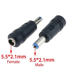 1pcs 5.5*2.5 / 2.1 Mm Female to 5.5*2.1 / 2.5 Mm Male DC Power Connector Adapter Laptop 5.5*2.1 to 5.5*2.5 Charging Converter