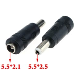 1pcs 5.5*2.5 / 2.1 Mm Female to 5.5*2.1 / 2.5 Mm Male DC Power Connector Adapter Laptop 5.5*2.1 to 5.5*2.5 Charging Converter