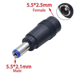 1pcs 5.5*2.5 / 2.1 Mm Female to 5.5*2.1 / 2.5 Mm Male DC Power Connector Adapter Laptop 5.5*2.1 to 5.5*2.5 Charging Converter