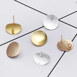 20pcs/lot Gold Color 20mm Metal Round Bent Stud Earrings Post Base with Loop For Jewelry Making Diy Earring Components Findings