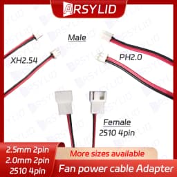 ARSYLID Conversion Cable 4pin 3pin to 2 Pin 2.5mm Adapter Fan for VGA Cooling Fan Power Supply Mini 2pin