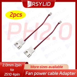 ARSYLID Conversion Cable 4pin 3pin to 2 Pin 2.5mm Adapter Fan for VGA Cooling Fan Power Supply Mini 2pin