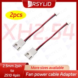 ARSYLID Conversion Cable 4pin 3pin to 2 Pin 2.5mm Adapter Fan for VGA Cooling Fan Power Supply Mini 2pin