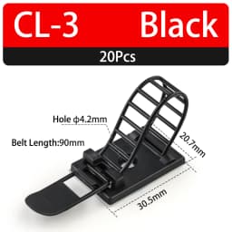 20/100PCS Cable Tie Mount Adjustable Clips Self Adhesive Strap Fix Holder Plastic Network Wire Power Cord Car Organizer Clamp