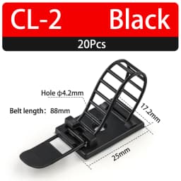 20/100PCS Cable Tie Mount Adjustable Clips Self Adhesive Strap Fix Holder Plastic Network Wire Power Cord Car Organizer Clamp