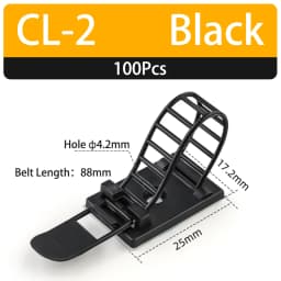 20/100PCS Cable Tie Mount Adjustable Clips Self Adhesive Strap Fix Holder Plastic Network Wire Power Cord Car Organizer Clamp