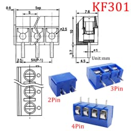 KF301 2P 3P 4P 5mm Screw Wire Terminal Block KF301-2P KF301-3/4P Pitch 5.0mm Straight Pin Spliceable Plug-in PCB Cable Connector