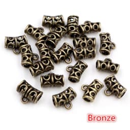 20pcs 12x9mm Beads Bails Pendants Jewelry Making DIY Necklace Silver Plated Gold Black Bails Pendants Charm Jewelry Supplies