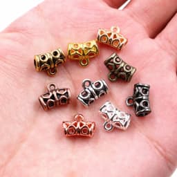 20pcs 12x9mm Beads Bails Pendants Jewelry Making DIY Necklace Silver Plated Gold Black Bails Pendants Charm Jewelry Supplies