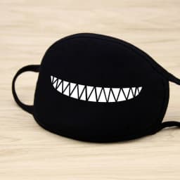 Black Mask Unisex Winter Warm Thickening Half Face Mouth Mask Cotton Cartoon Pattern Anti-Dust Anti- Respirator Black Kpop Mask