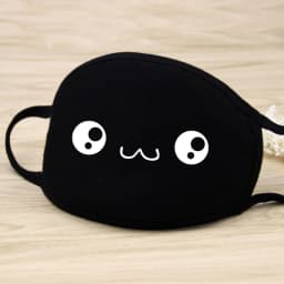 Black Mask Unisex Winter Warm Thickening Half Face Mouth Mask Cotton Cartoon Pattern Anti-Dust Anti- Respirator Black Kpop Mask