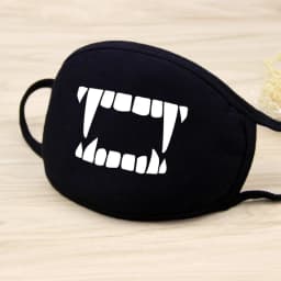 Black Mask Unisex Winter Warm Thickening Half Face Mouth Mask Cotton Cartoon Pattern Anti-Dust Anti- Respirator Black Kpop Mask