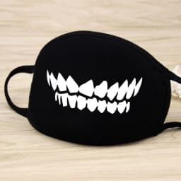Black Mask Unisex Winter Warm Thickening Half Face Mouth Mask Cotton Cartoon Pattern Anti-Dust Anti- Respirator Black Kpop Mask