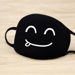 Black Mask Unisex Winter Warm Thickening Half Face Mouth Mask Cotton Cartoon Pattern Anti-Dust Anti- Respirator Black Kpop Mask