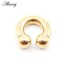 Alisouy 1pc Big Large Size Captive Bead Nose Ring Ear Plug Expander Guauge Male Genital BCR Hoop Earring Piercing Body Jewelry