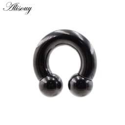 Alisouy 1pc Big Large Size Captive Bead Nose Ring Ear Plug Expander Guauge Male Genital BCR Hoop Earring Piercing Body Jewelry
