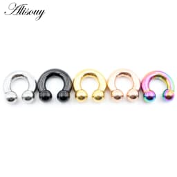 Alisouy 1pc Big Large Size Captive Bead Nose Ring Ear Plug Expander Guauge Male Genital BCR Hoop Earring Piercing Body Jewelry