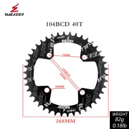 WUZEI 104BCD Round Shape Chainrings 30T 32T 34T 36T 38T 40T 42T 44T 46T 48T 50T 52T Narrow Wide Chain Wheel MTB Bicycle Parts