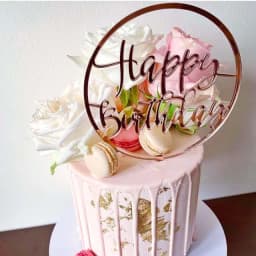 Gold Silver Happy Birthday Cake Toppers Acrylic Classic Birthday Cupcake Topper Dessert Decoration For Baby Shower Cake Supplies
