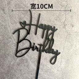 Gold Silver Happy Birthday Cake Toppers Acrylic Classic Birthday Cupcake Topper Dessert Decoration For Baby Shower Cake Supplies
