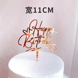 Gold Silver Happy Birthday Cake Toppers Acrylic Classic Birthday Cupcake Topper Dessert Decoration For Baby Shower Cake Supplies