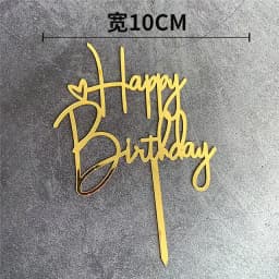 Gold Silver Happy Birthday Cake Toppers Acrylic Classic Birthday Cupcake Topper Dessert Decoration For Baby Shower Cake Supplies