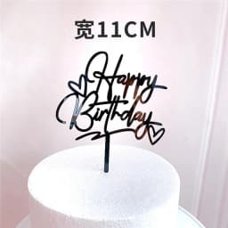 Gold Silver Happy Birthday Cake Toppers Acrylic Classic Birthday Cupcake Topper Dessert Decoration For Baby Shower Cake Supplies
