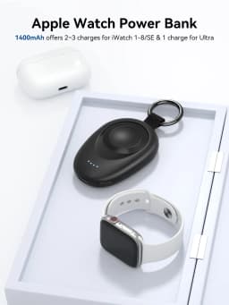 Portable Charger for Apple Watch Series 9/8/7/6/5/4/3/2/SE/Ultra Travel Power Bank Wireless Keychain Charger Watch Spare Battery