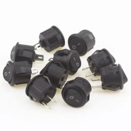 5pcs/10pcs 16mm Diameter Small Round Boat Rocker Switches Black Mini Round Black White Red 2 Pin ON-OFF Rocker Switch