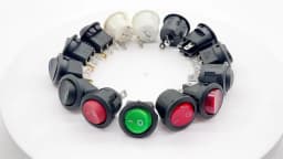 5pcs/10pcs 16mm Diameter Small Round Boat Rocker Switches Black Mini Round Black White Red 2 Pin ON-OFF Rocker Switch
