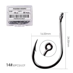 50pcs / 20pcs / Box Circle Carp Eyed Fishing Hook Size 2-22# Ring Eye Japan Fishhooks Fishing Hooks Single Jig Fish Hook Tackle