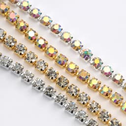1Yard 10Yards/roll SS6-SS16 Glitter Crystal Rhinestone Chain Sew-On Glue-On For Clothes DIY Garment Accessories trim Cup Chain