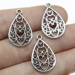10pcs Charms Waterdrop For Earring Making DIY Jewelry Findings For Jewelry Making Accessories Antique Silver Color