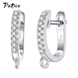 Wholesale 925 Sterling Silver Hook Earring DIY Accessories Crystal AAA Cubic Zirconia Handmade Earrings Jewelry Making Findings