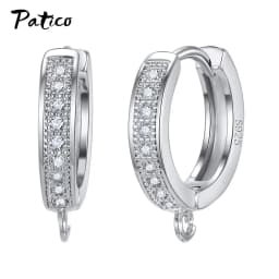 Wholesale 925 Sterling Silver Hook Earring DIY Accessories Crystal AAA Cubic Zirconia Handmade Earrings Jewelry Making Findings