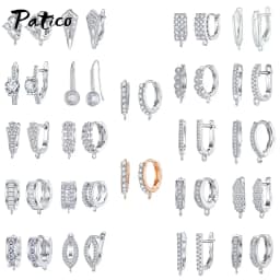 Wholesale 925 Sterling Silver Hook Earring DIY Accessories Crystal AAA Cubic Zirconia Handmade Earrings Jewelry Making Findings