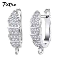 Wholesale 925 Sterling Silver Hook Earring DIY Accessories Crystal AAA Cubic Zirconia Handmade Earrings Jewelry Making Findings