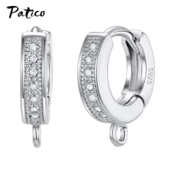 Wholesale 925 Sterling Silver Hook Earring DIY Accessories Crystal AAA Cubic Zirconia Handmade Earrings Jewelry Making Findings