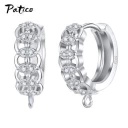 Wholesale 925 Sterling Silver Hook Earring DIY Accessories Crystal AAA Cubic Zirconia Handmade Earrings Jewelry Making Findings