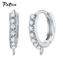 Wholesale 925 Sterling Silver Hook Earring DIY Accessories Crystal AAA Cubic Zirconia Handmade Earrings Jewelry Making Findings