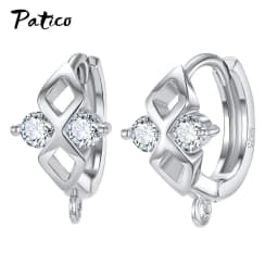 Wholesale 925 Sterling Silver Hook Earring DIY Accessories Crystal AAA Cubic Zirconia Handmade Earrings Jewelry Making Findings