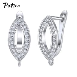 Wholesale 925 Sterling Silver Hook Earring DIY Accessories Crystal AAA Cubic Zirconia Handmade Earrings Jewelry Making Findings