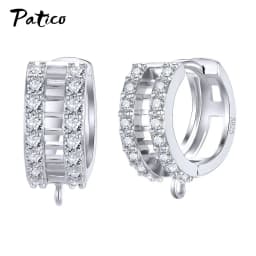 Wholesale 925 Sterling Silver Hook Earring DIY Accessories Crystal AAA Cubic Zirconia Handmade Earrings Jewelry Making Findings