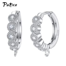 Wholesale 925 Sterling Silver Hook Earring DIY Accessories Crystal AAA Cubic Zirconia Handmade Earrings Jewelry Making Findings